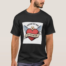 Anpassad Text T-Shirt | Rolig Måstätowering Med Hj