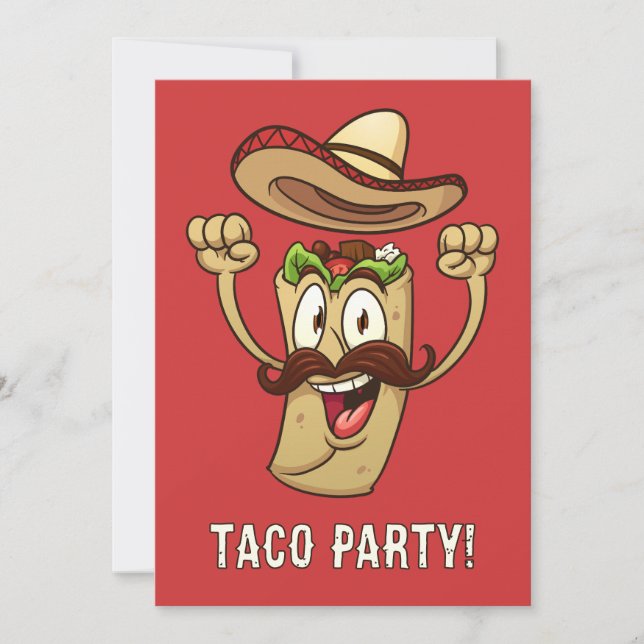 Anpassad Text Taco-fest Inbjudningar (Framsida)