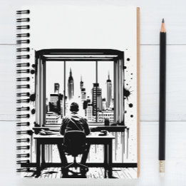 Anpassad text Urban Skyline Art anteckningsbok