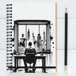 Anpassad text Urban Skyline Art anteckningsbok