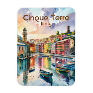 Anpassad text Vernazza Cinque Terre Italien Akvare Magnet