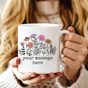 Anpassad text Vildblomma Mugg Present till henne e