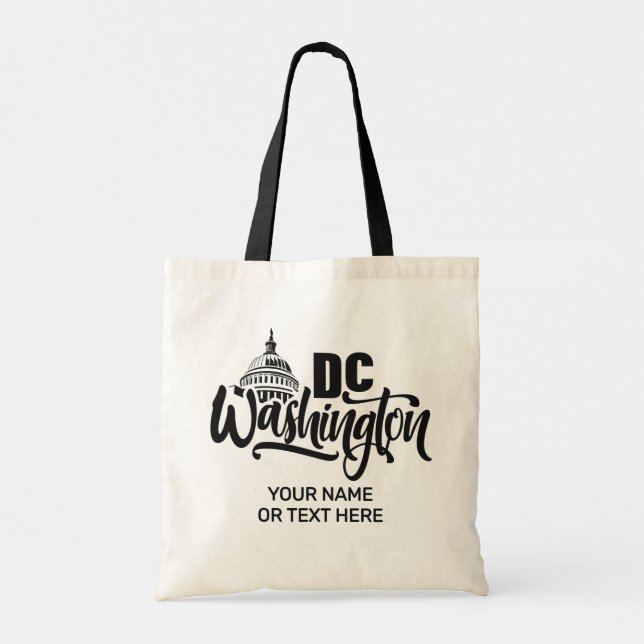 Anpassad text Washington DC Tygkasse (Baksida)