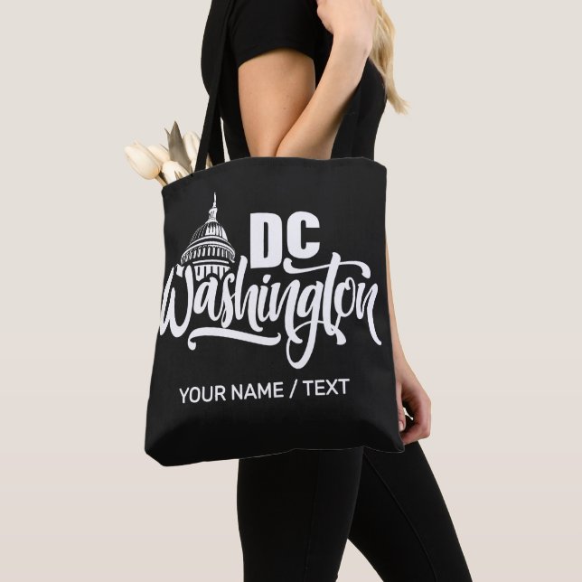 Anpassad text Washington DC Tygkasse (Närbild)