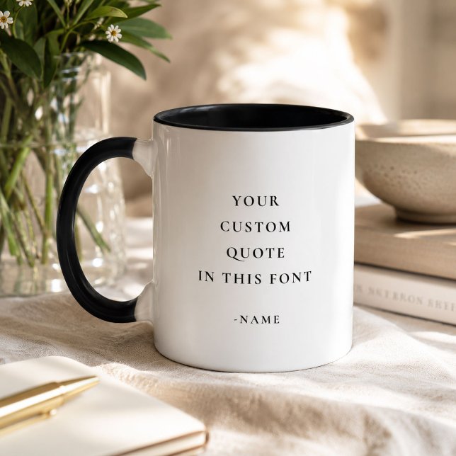 Anpassad textcitat Modern minimalistisk elegant Mugg (Skapare uppladdad)