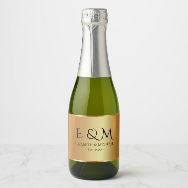 Anpassad textmonogram Spara datum Glam Gold (Framsida)