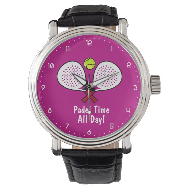 Anpassad text🎾Padel Smash Time Armbandsur (Framsida)
