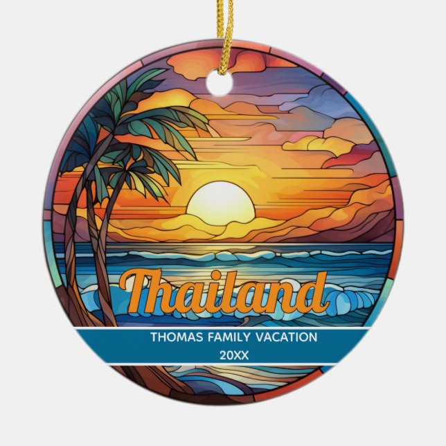 Anpassad Thailand Strand  Julgransprydnad Keramik (Framsidan)