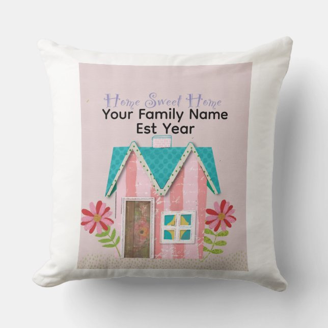 Anpassad The Signature Whimsy (Rosa & Turkos) Kudde (Framsida)