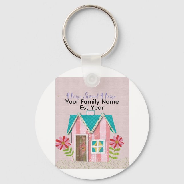 Anpassad The Signature Whimsy (Rosa & Turkos) Nyck Nyckelring (Framsida)