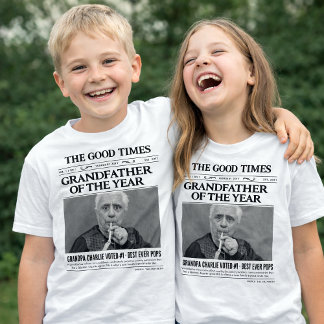 Anpassad Tidnings-Shirt, Årets Farfar T Shirt