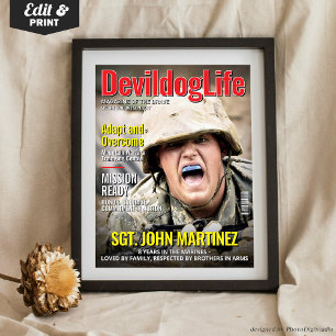 Anpassad tidningsomslag för Marine Soldier Poster