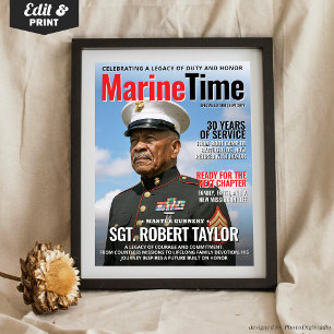 Anpassad tidskriftsomslag present till pappa marin poster