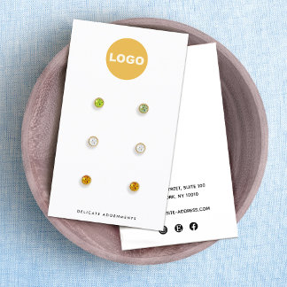 Anpassad Tillägg Logo 6 Hål Stud Örhängen Display Visitkort