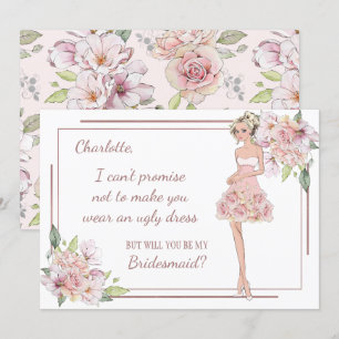 Anpassad tjej brudtärna förslags kort