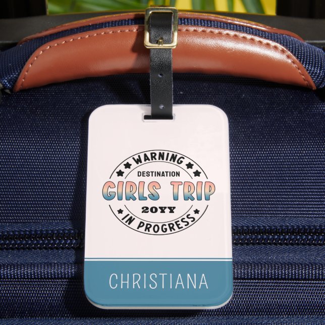 Anpassad tjejresan pågår Gradient Roligt Bagagebricka (Framsida Insitu 2)