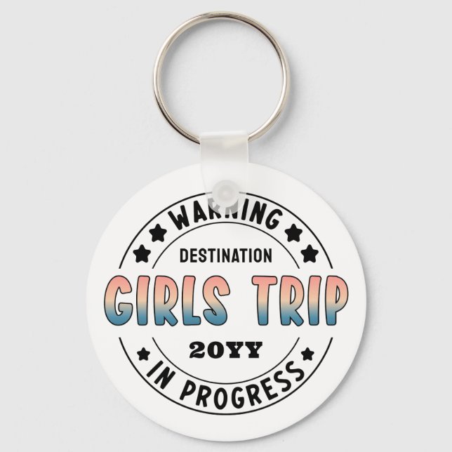 Anpassad tjejresan pågår Gradient Roligt Nyckelring (Framsida)