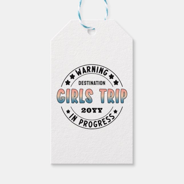 Anpassad tjejresan pågår Gradient Roligt Presentetikett (Framsidan)