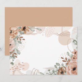 Anpassad tom brun beige blommig spara datumet