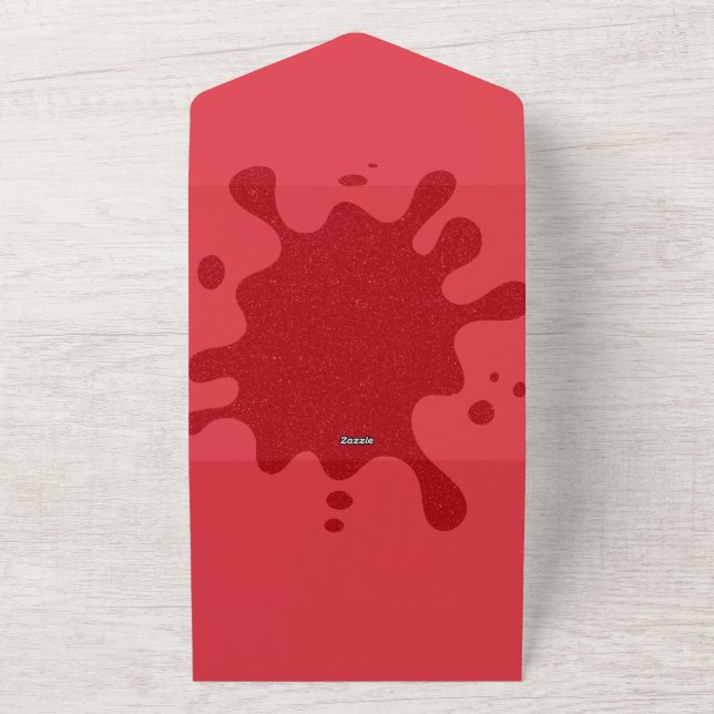 Anpassad Tomato Red Splash Seal & Send Inbjudan (Utsida)
