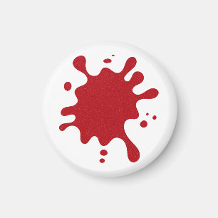Anpassad Tomatröd Splash-magnet (vit bas) Magnet