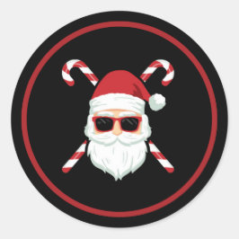 Anpassad Tomte med korsrör Julfirande Runt Klistermärke