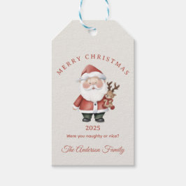 Anpassad Tomte vattenfärg jul stämning present Presentetikett