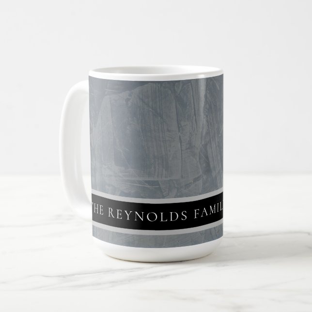 Anpassad toskansk skiffergrå gipsmonogram kaffebor kaffemugg (Framsida vänster)