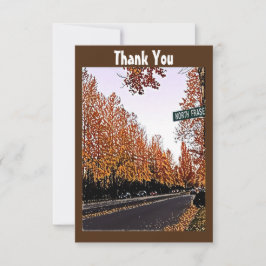 Anpassad Träd för brunt vattenfärgsflöde i offert Tack Kort