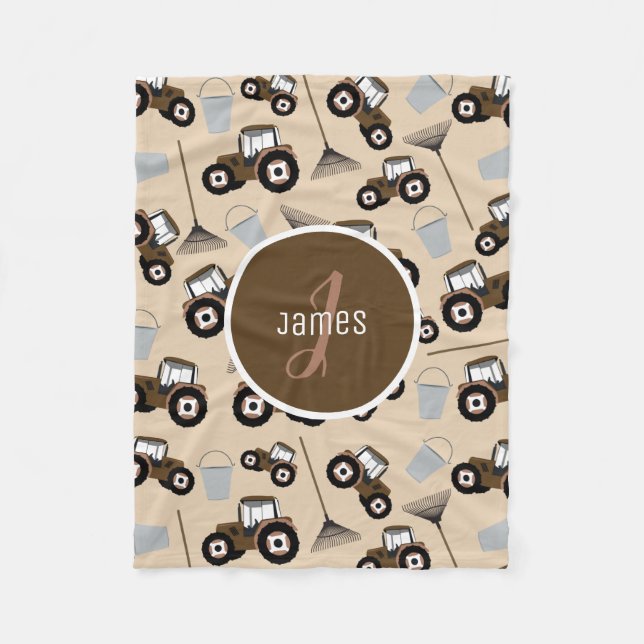 Anpassad traktorutrustning för Lastbil Mönster-far Fleecefilt (Framsidan)