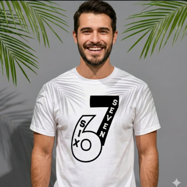 Anpassad Trend 67 Grafisk Text Typografi Barn T Shirt (On-Trend 67 Numerical Text Art Customizable Men's Shirt)