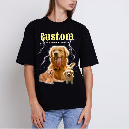Anpassad trendig bootleg-personlig hundfoto 90-tal t shirt