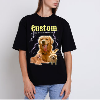 Anpassad trendig bootleg-personlig hundfoto 90-tal t shirt