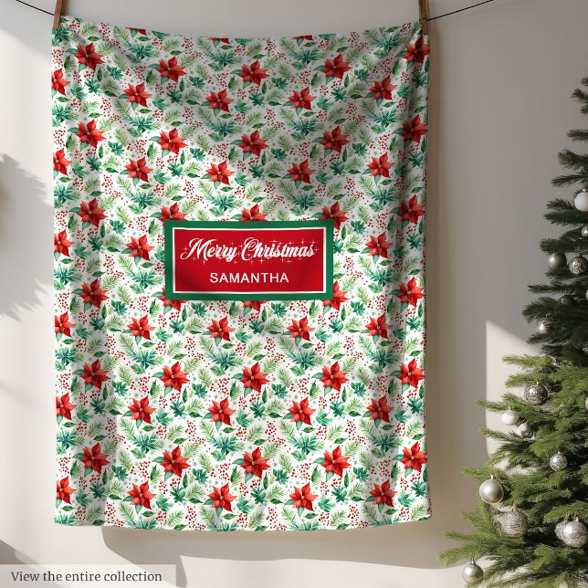 Anpassad trendig för vattenfärg, klassiskt namn, u fleecefilt (Trendy watercolor custom name classic gift fleece)