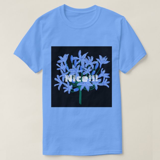 Anpassad trevlig text Carolina blå färg T-Shirt  (Design framsida)