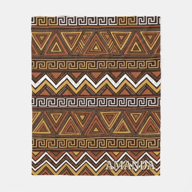 Anpassad Tribal Boho Mönster Fleecefilt (Framsidan)