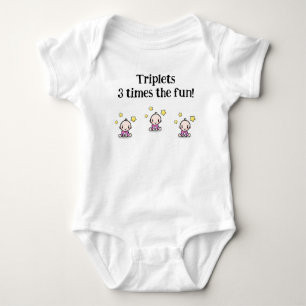 Anpassad triplet bebispresent, nyfödd triplet flic t shirt
