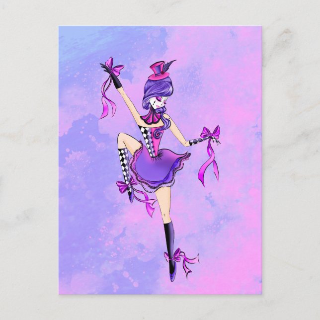 Anpassad Trixie Clown - Rosa moln Vykort (Framsida)