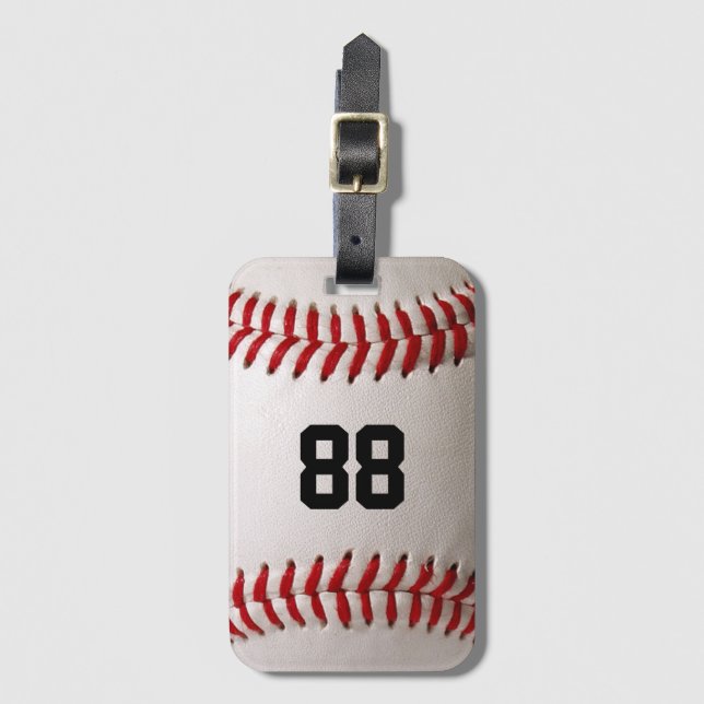 Anpassad tröjnummer Baseballspelardesign Bagagebricka (Framsida vertikal)