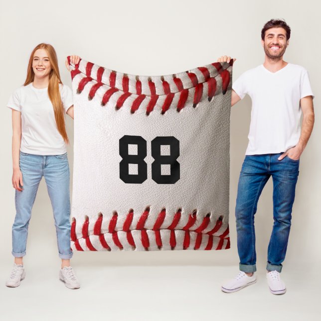 Anpassad tröjnummer Baseballspelardesign Fleecefilt (På plats)