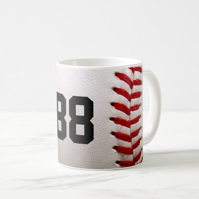 Anpassad tröjnummer Baseballspelardesign Kaffemugg (Framsida höger)