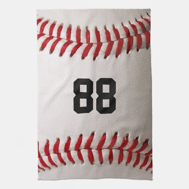 Anpassad tröjnummer Baseballspelardesign Kökshandduk (Vertikal)