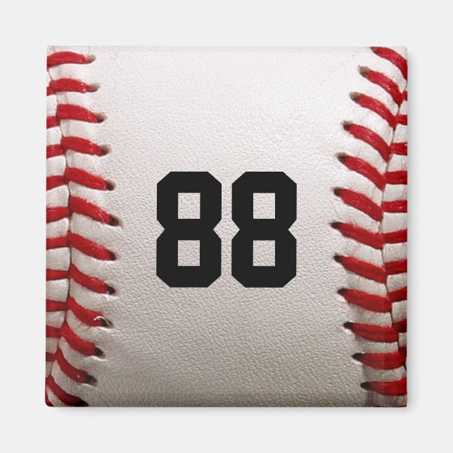 Anpassad tröjnummer Baseballspelardesign Magnet (Framsidan)