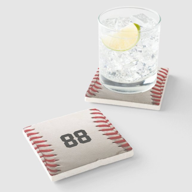 Anpassad tröjnummer Baseballspelardesign Stenunderlägg (Sidan)