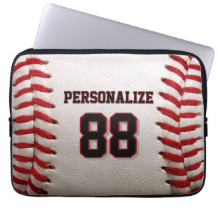 Anpassad tröjnummer och namn baseballspelardesign laptop fodral
