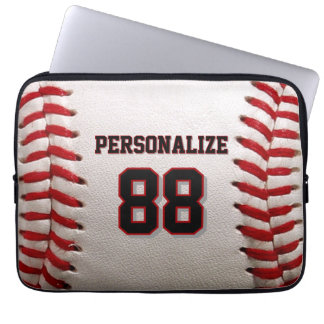 Anpassad tröjnummer och namn baseballspelardesign laptop fodral