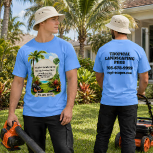 Anpassad tropisk grönyteskötsel affärsfrämjande un t shirt