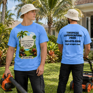 Anpassad tropisk grönyteskötsel affärsfrämjande un t shirt