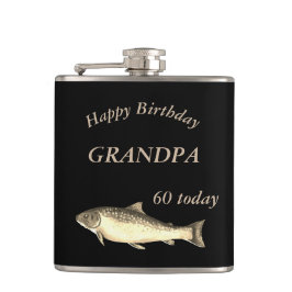 Anpassad Trout Lycklig 60:e födelsedagsfarfar Fickplunta