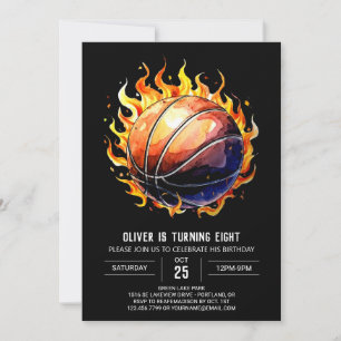Anpassad tryckt basketfödselsdag för nätet inbjudningar